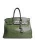 Birkin 35 in Alligator Chartreuse, front view